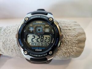 Casio Illuminator World Time 3199 AE-2000W Quartz Digital Men's Watch 海外 即決