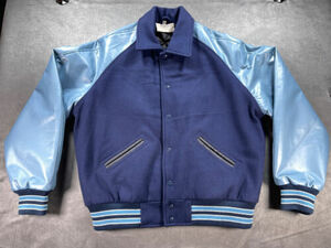 Blue/Aqua Balfour Letterman Large Jacket Y2K Clean Blank High School College Pro 海外 即決