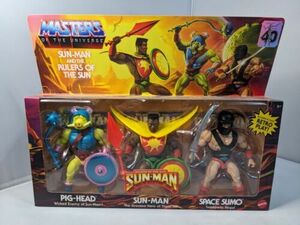 MOTU Sun-Man and the Rulers of the Sun Pig-Head Space Sumo 3-Pack 40TH Exclusive 海外 即決