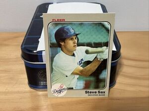 1983 Fleer Steve Sax #220 Los Angeles Dodgers Baseball Card 2B 海外 即決