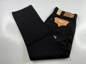 Vintage Deadstock Levi's 501 Button Fly Jeans Denim Straight Leg Black 38x32 海外 即決