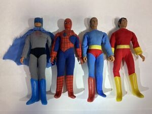 1974 Vintage Mego Lot Spiderman Batman Superman Shazam 8" Action Figures 海外 即決