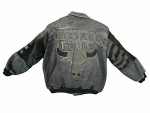 RARE Vintage Black Chicago Bulls Jeff Hamilton Stadium Jacket Size Medium 海外 即決