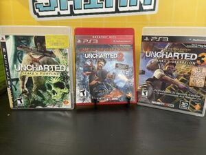 PS3 Uncharted 1, 2, & 3 PlayStation 3 Lot Of 3 Trilogy Games Complete CIB 海外 即決