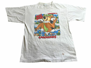 Vintage 1994 Hanna Barbara Yogi Bear Mens XL Shirt White Cartoon 海外 即決