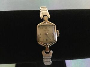 Vtg HAMILTON Swiss 10K RGP Bezel Cocktail Ladies Wrist Watch Manual Wind Works! 海外 即決