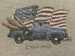 Vintage Cape Cod Surf Truck Flag T Shirt Mens Gray Large Surfboard USA Patriot 海外 即決