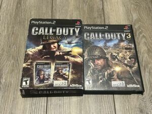 Call of Duty: Legacy (Sony PlayStation 2, 2007) PS2 w/ Sleeve, Box COD 3 Lot 海外 即決