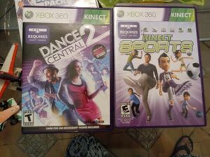 Lot Of 2 Xbox 360 Kinect Games. Dance Central 2 and Kinect Sports 海外 即決