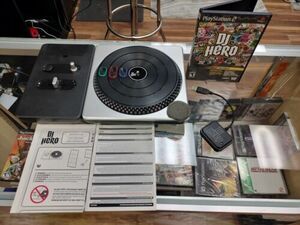 PS2/PS3 DJ HERO TURNTABLE w/ DONGLE And Game 海外 即決