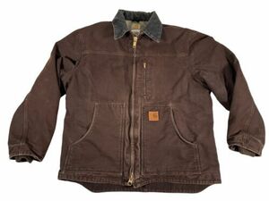 Carhartt Arctic Jacket Adult Large Brown Canvas C81 DKB Sherpa Lined 海外 即決