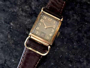 Rare 40s Hamilton Men’s Essex 17 Jewels Wristwatch 10K GF Art Deco 海外 即決