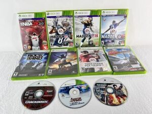 Xbox 360 Lot Of 11 GAMES Madden NBA2K14 Rockband Tiger Woods Untested 海外 即決