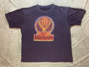 Vintage Y2K Jagermeister Print T-Shirt Adult Large Black Promo Logo No Tag 海外 即決