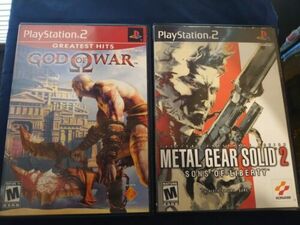 Metal Gear Solid 2 and God of War PS2 Greatest Hits Lot Of 2 海外 即決
