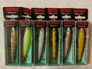 (LOT OF 6) RAPALA ORIGINAL F-9. 3/16oz. MULTIPLE COLORS NIB 海外 即決