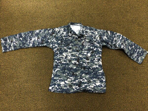 US NAVY Blue Camouflage Coat Shirt Blouse Digital Camo Medium X Long USN 海外 即決