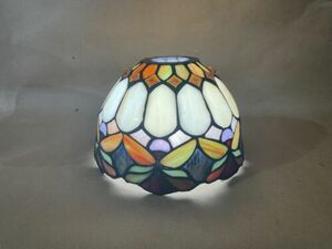 Vintage Stained Glass Style Lamp Shades - 7"W x 4.5 "H Neutral Colors 海外 即決