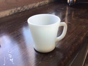 Vintage Anchor Hocking Fire King White Coffee Mug Cup USA D-Handle Milk Glass 海外 即決