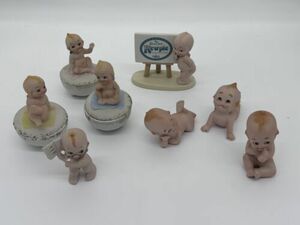 Vintage Cupie Kewpie Lot Of 8 Bisque Porcelain Dolls Japan Rose O'neill Enesco 海外 即決