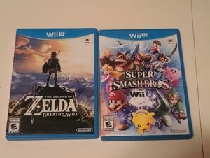 Wii U games bundle (Zelda: Breath Of The Wild And Super Smash bros) 海外 即決