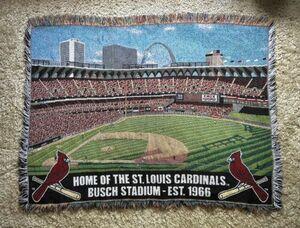 St Louis Cardinals / Busch Stadium Est. 1966 Throw Blanket 45” x 59” 海外 即決