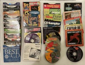 Lot of 30 Vintage PC Video Game Demo Discs from Gaming Magazines and others 海外 即決