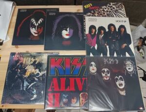 KISS 7 LP Lot ALIVE II GENE SIMMONS PAUL STANLEY POSTER VG+/EX Vinyl Record Nice 海外 即決