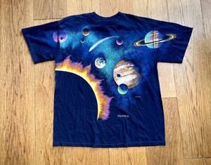 VTG 90s HABITAT SOLAR SYSTEM MONTANA T SHIRT ALL OVER PRINT PLANETS XL 海外 即決