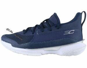 29.5cm(US11.5) アンダーアーマー Curry 7 Team Academy Navy White 3023838-408 メンズ RARE New 海外 即決