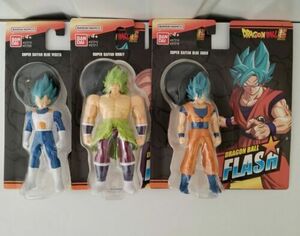 DRAGON BALL Flash Super Saiyan Vegeta, Goku & Broly 4” Figure 3 Pack RARE 海外 即決