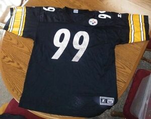 #99 KIRKLAND PITTSBURGH STEELERS STARTER BLACK MENS NFL GAME JERSEY size 52/ XL 海外 即決