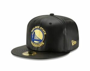 New Era Golden State Warriors 59Fifty Faux Leather Fitted Hat Men’s Size 7 1/2 海外 即決