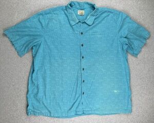Vintage L.L. Bean Shirt Size 2XL XXL Blue Button Up Short Sleeve Pocket Collard 海外 即決
