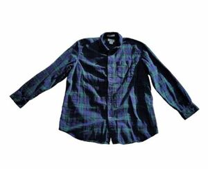 Men's Vintage L.L. Bean Flannel Plaid Long Sleeves Button Shirt Green Size Large 海外 即決