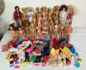 1960's 70's Mattel Barbie Doll Collection Lot of Dolls Clothing Accessories 海外 即決