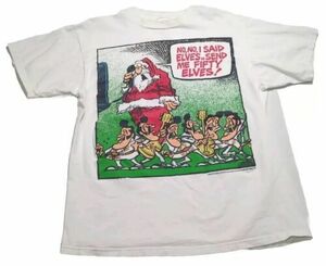 Vintage 1994 Grimmy Mother Goose & Grim Santa Elvis Christmas T Shirt Men’s XL 海外 即決
