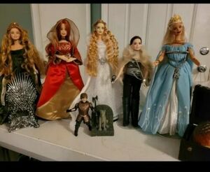 Game Of Thrones Doll Set GOT Barbie OOAK Disney Princess Queen Dragon Ken Wolf 海外 即決