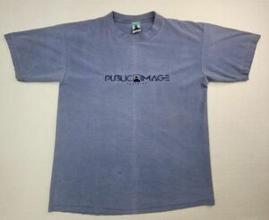 Vtg 90s Public Image Streetwear Skater T-Shirt Mens L Blue Single Stitch USA 海外 即決