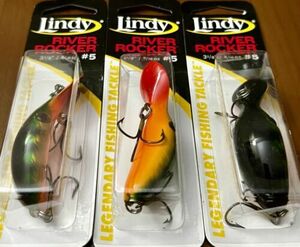 3 Lindy River Rocker #5 LRR505 Crankbait Lures PERCH 海外 即決