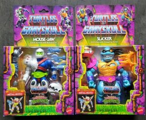 TURTLES OF GRAYSKULL SLA'KER & MOUSE-JAW MOTU/TMNT CROSSOVER EXCLUSIVE LOT MIP 海外 即決