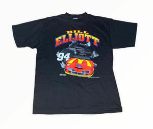 Vintage NASCAR Bill Elliott McDonalds Black Single Stitch T Shirt Size XL 海外 即決