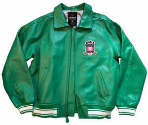 AUTHENTIC Avirex Icon Leather A1 BOMBER Jacket MENS GREEN Size L NWT 海外 即決