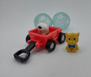 Disney Squinkies Dog Cat With Wagon Accessory And Container Balls EUC 海外 即決