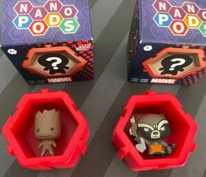 Marvel Heroes Mini Nano Pods Guardians Of The Galaxy Lot *Groot + Rocket Raccoon 海外 即決