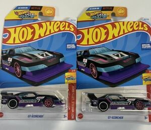 2024 Netflix Hot Wheels Let's Race GT-Scorcher 89/250 Purple & Black Lot Of 2 海外 即決