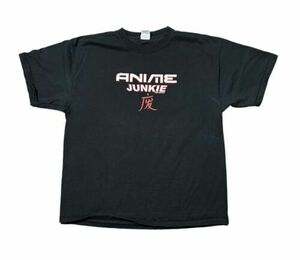 Vintage Anime Junkie 2003 Tee Black Size XL Mens T-Shirt Fashion Victim Y2K 海外 即決