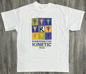 Vintage Seiko Energetic Kinetic Made In USS Single Stitch T-Shirt Size XL 海外 即決