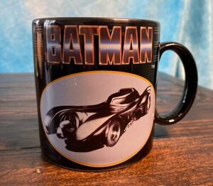 Vintage DC Comics 1989 Batman Batmobile Black Coffee Mug Cup Applause 海外 即決