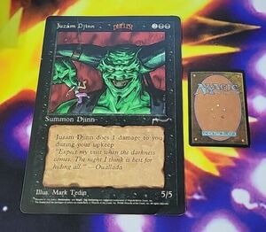 Juzam Djinn 1996 OVERSIZED MtG 6"x9" Played/Damaged Duelist Promo 海外 即決